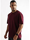 Cordovan Maroon Solid Oversized T-Shirt