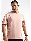 Pastel Rose Solid Oversized T-Shirt