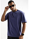 Twilight Purple Solid Oversized T-Shirt