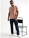 Dusty Pink Solid Polo T-Shirt