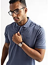 Moonlight Blue Solid Polo T-Shirt