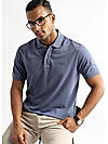 Moonlight Blue Solid Polo T-Shirt