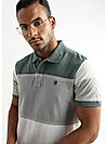 Classic Jacquard Green and Grey Structured Stripes