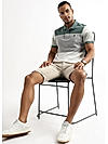 Classic Jacquard Green and Grey Structured Stripes