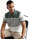 Classic Jacquard Green and Grey Structured Stripes