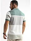 Classic Jacquard Green and Grey Structured Stripes