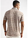 Warm Taupe Diagonal Printed Polo