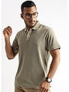 Elm Green Diamond Knit Jacquard Polo