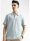 Ether Blue Arrowhead Knit Jacquard Polo