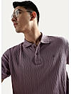 Rhapsody Lavender Zigzag Diamond Knit Jacquard Polo