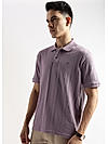 Rhapsody Lavender Zigzag Diamond Knit Jacquard Polo