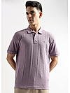 Rhapsody Lavender Zigzag Diamond Knit Jacquard Polo