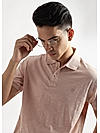 Morganite Stem Pattern Knit Jacquard Polo