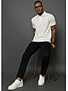 Egret White Stem Pattern Knit Jacquard Polo