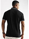 Moonless Black Solid Polo T-Shirt