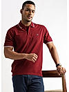 Merlot Red Solid Polo T-Shirt