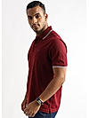 Merlot Red Solid Polo T-Shirt