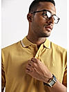 Ochre Yellow Solid Polo T-Shirt