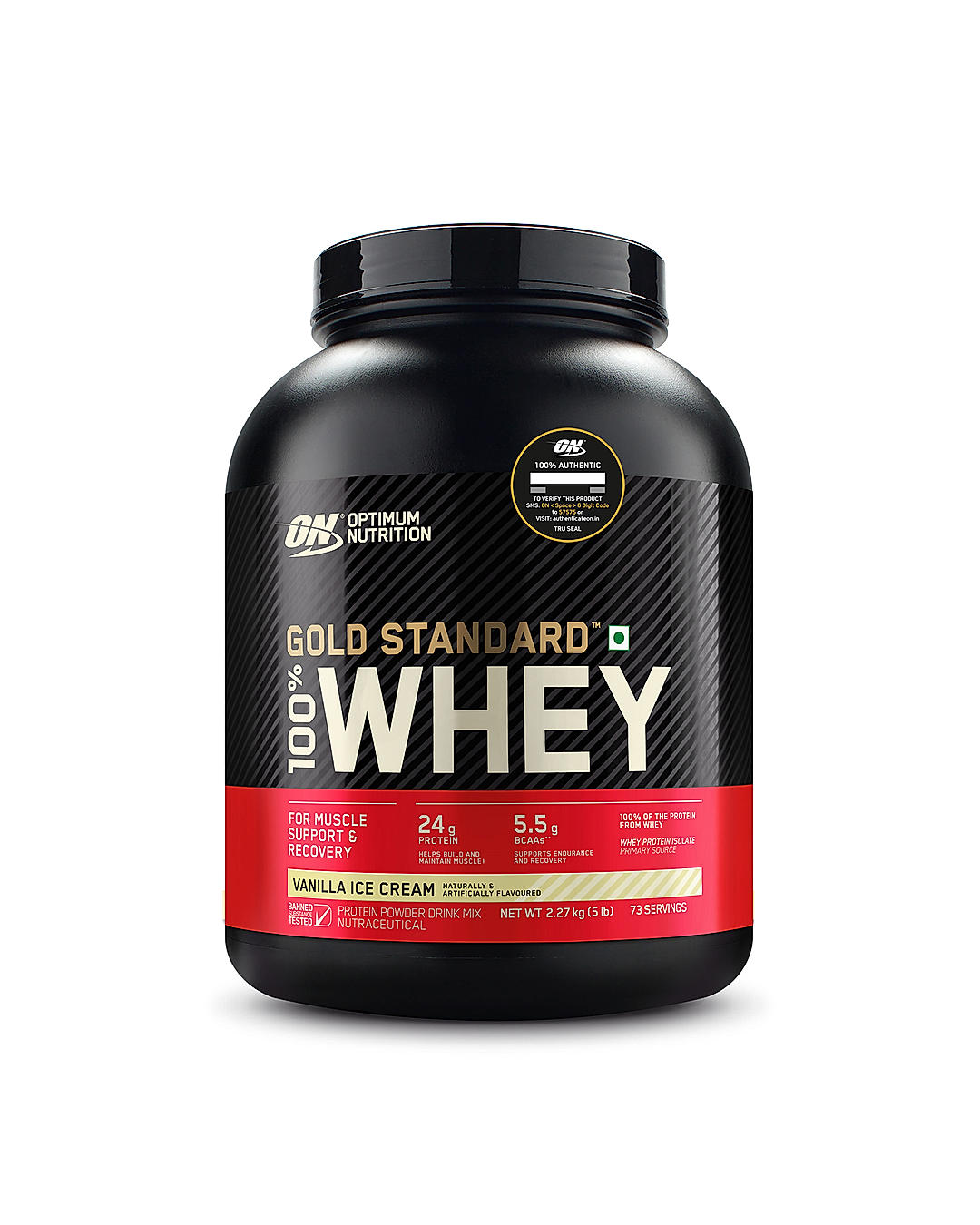 Gold Standard 100% Whey Protein Powder | Vanilla Ice Cream | 5 lbs