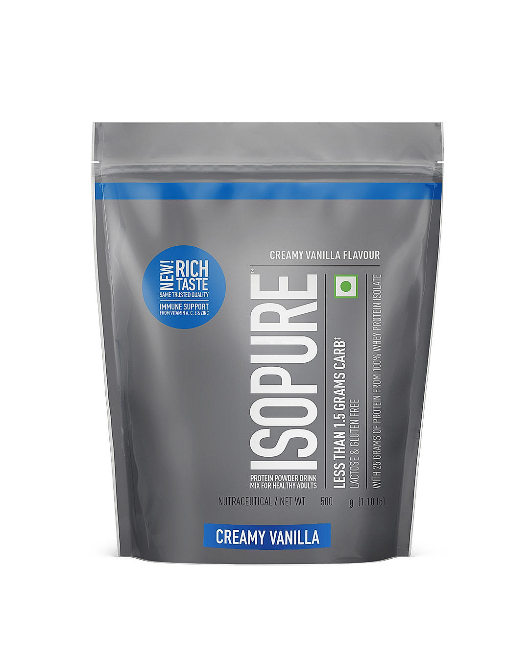 Isopure Whey Protein Isolate Powder with Vitamins for Immune Support |Creamy Vanilla | 0.5 Kg