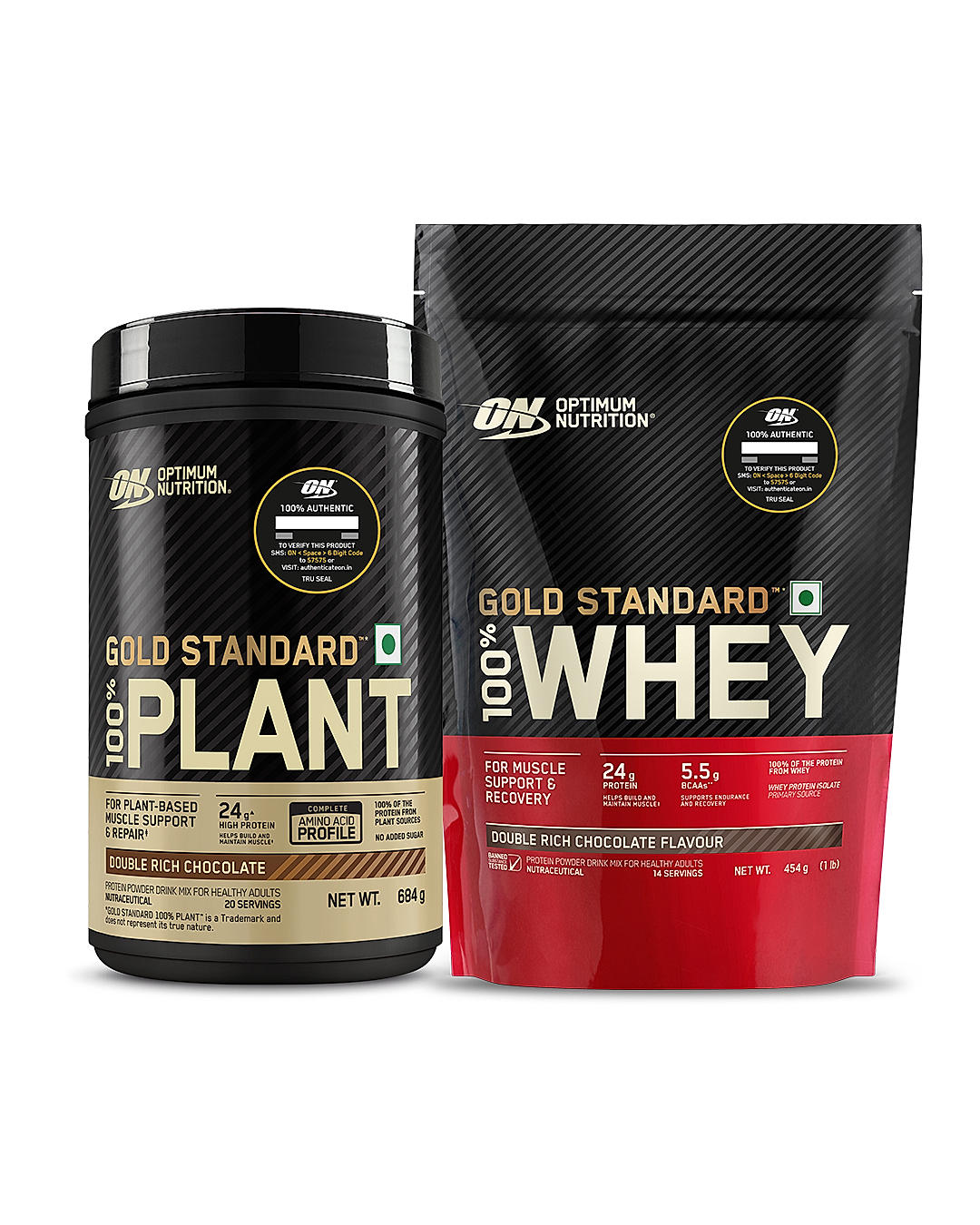 ON GSW Plant Protein - Chocolate + WGS - Double Rich Chocolate - 1 lb