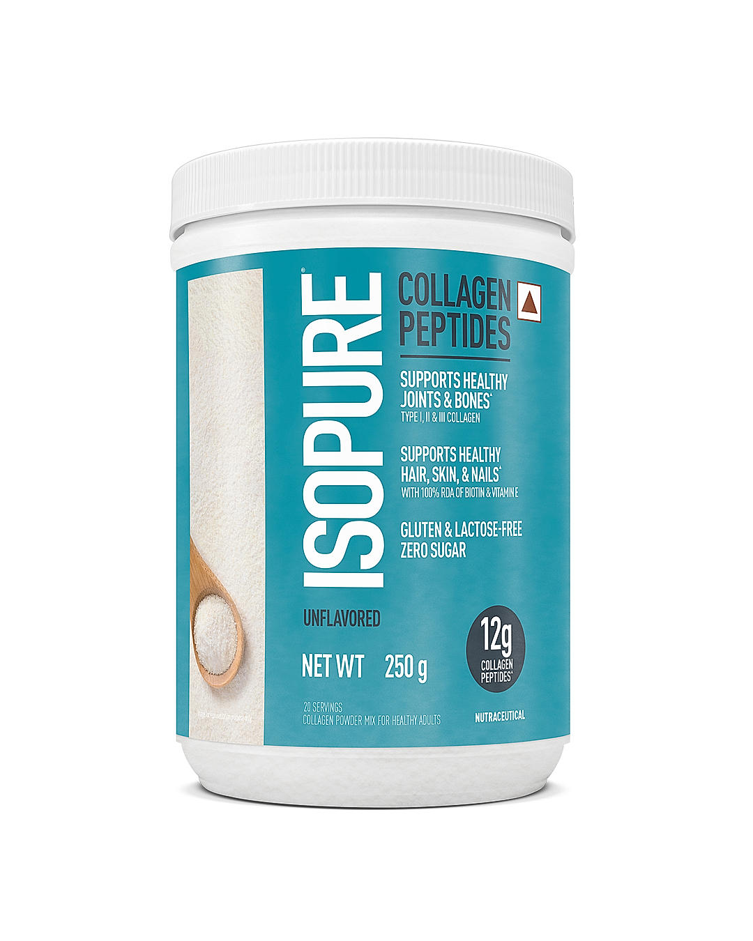 Isopure Collagen Peptides (12g/serve) with Type I,II & III Collagen (Unflavoured)- 250g