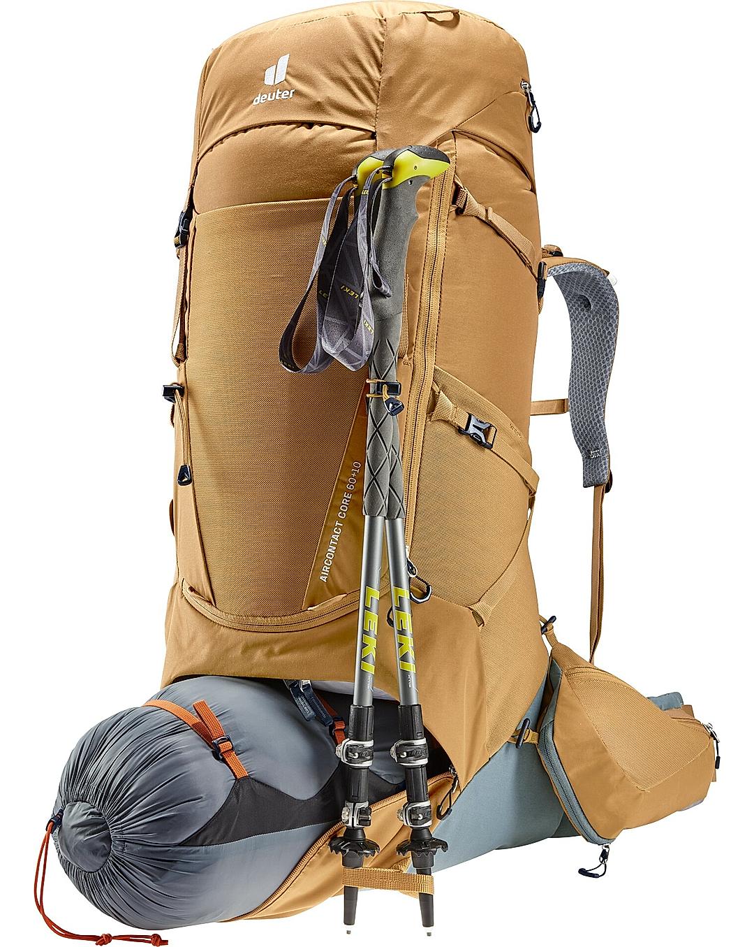 Deuter Unisex Khaki Aircontact Core 60+10 Hiking & Trekking Backpack