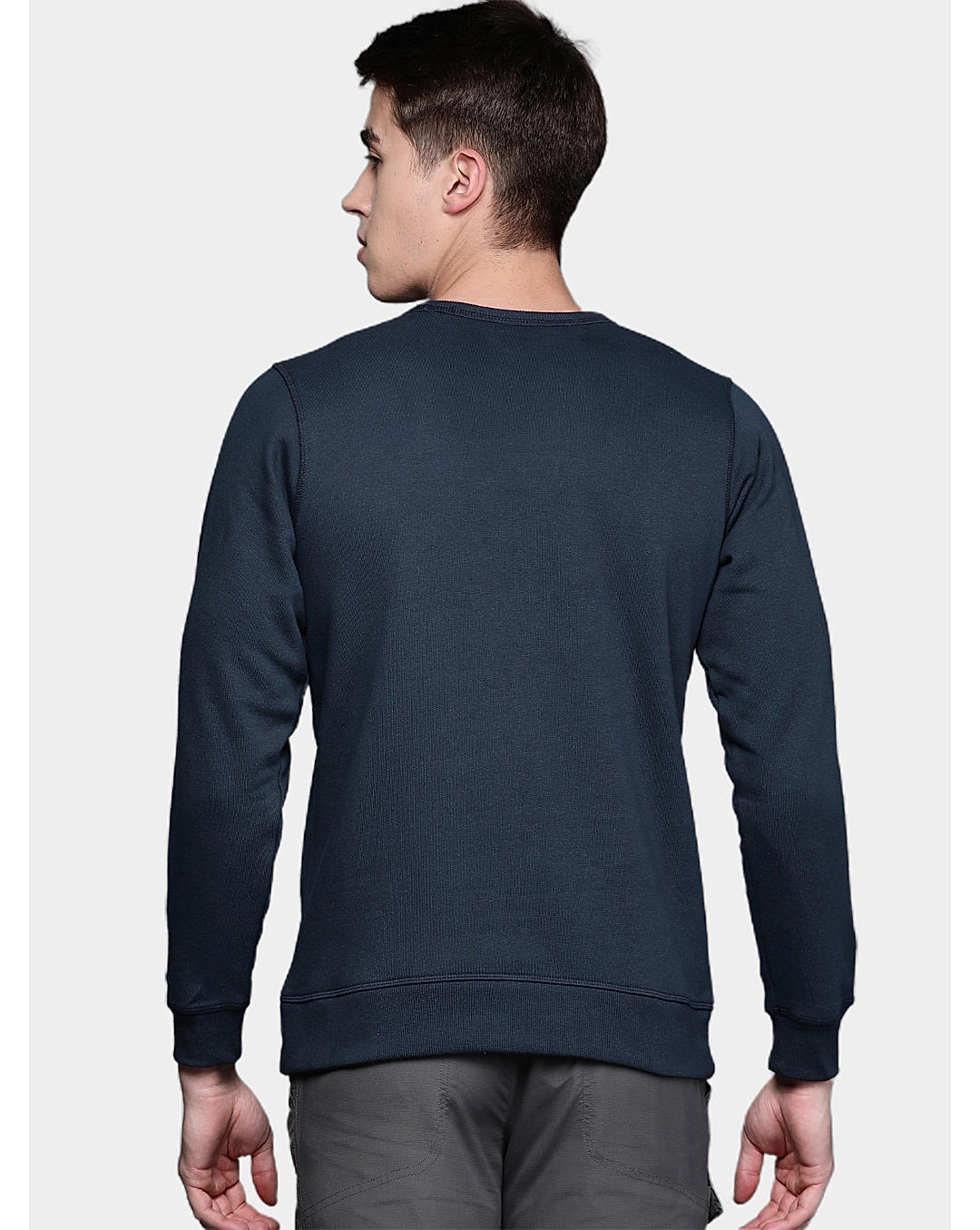 Columbia Mens Navy UPF 50 M Columbia Logo Fleece Crew Pullover