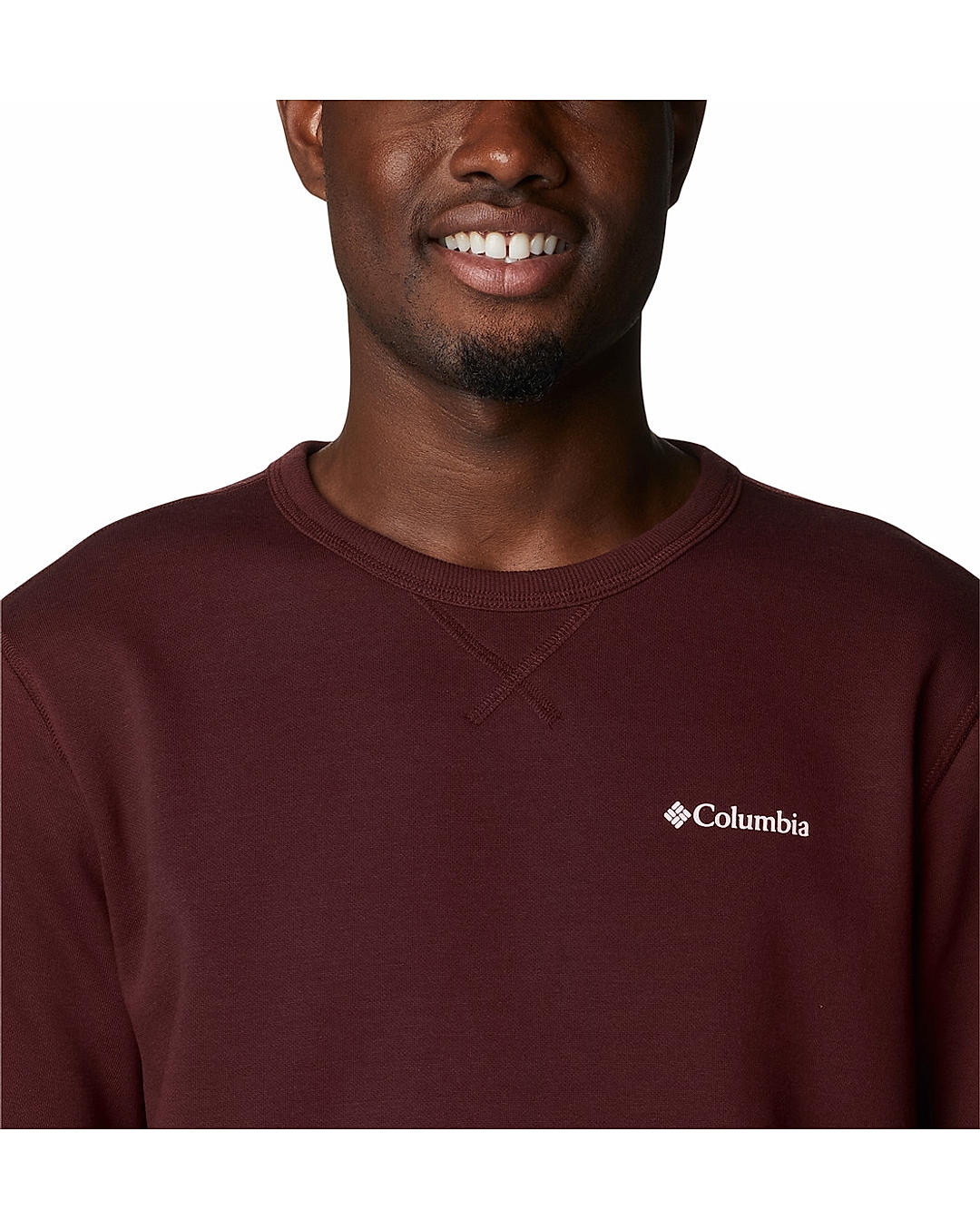 Columbia Mens Purple UPF 50 M Columbia Logo Fleece Crew Pullover
