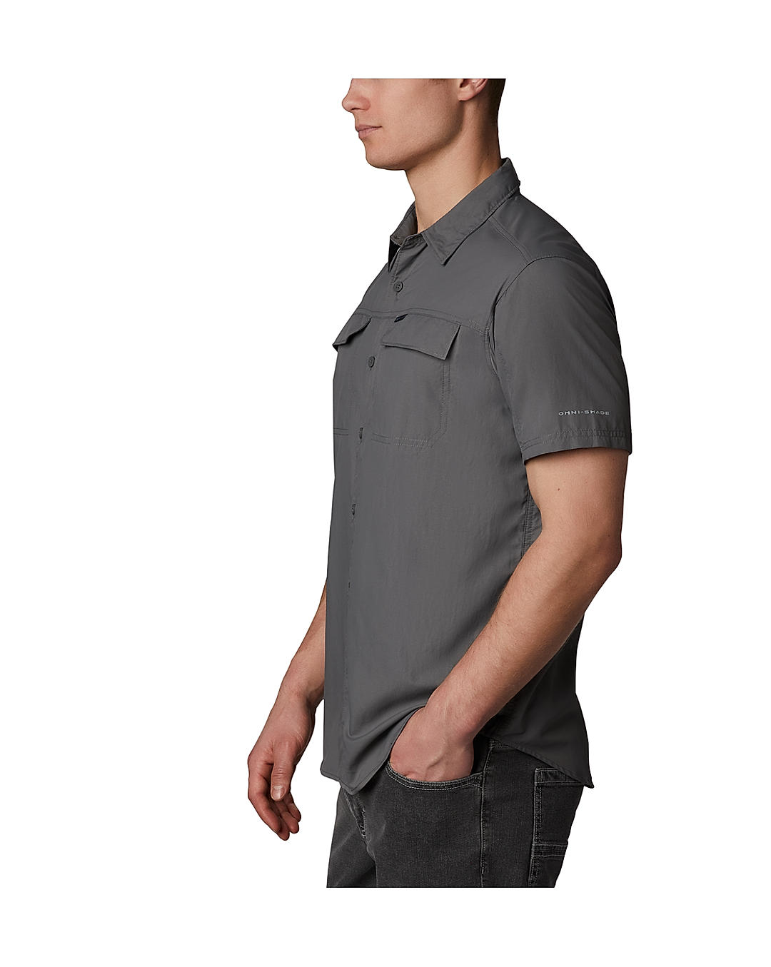 Columbia Mens Grey Omni-Wick Silver Ridge 2.0  Short Sleeve Shirt