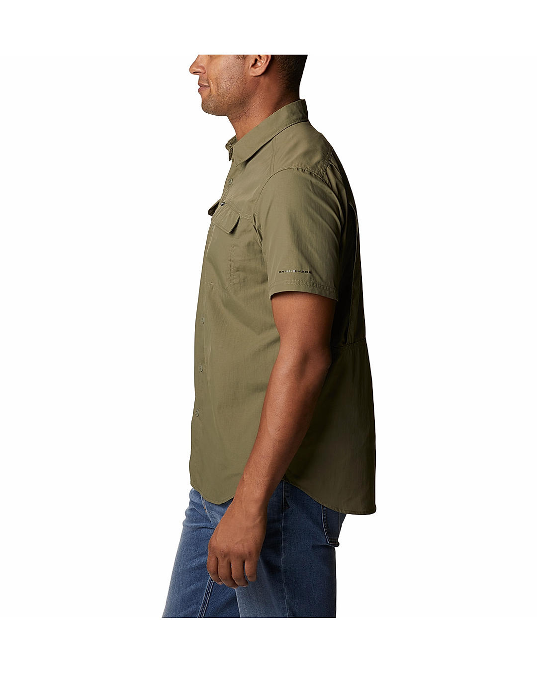 Columbia Mens Olive Omni-Wick Silver Ridge 2.0  Short Sleeve Shirt