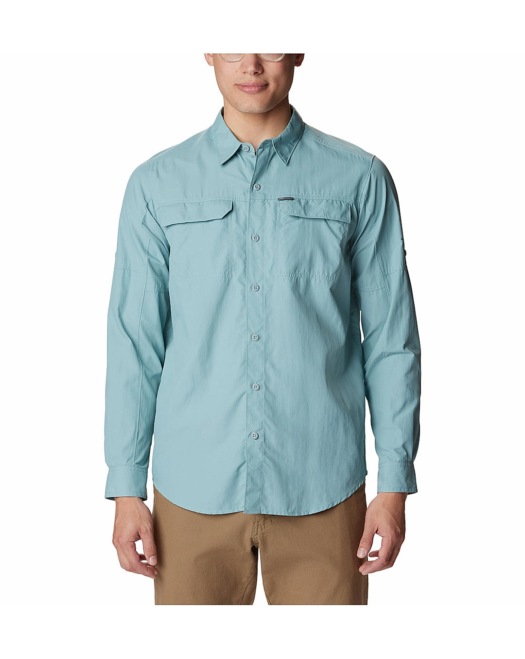 Columbia Mens Blue Omni-Wick Silver Ridge2.0  Long Sleeve Shirt