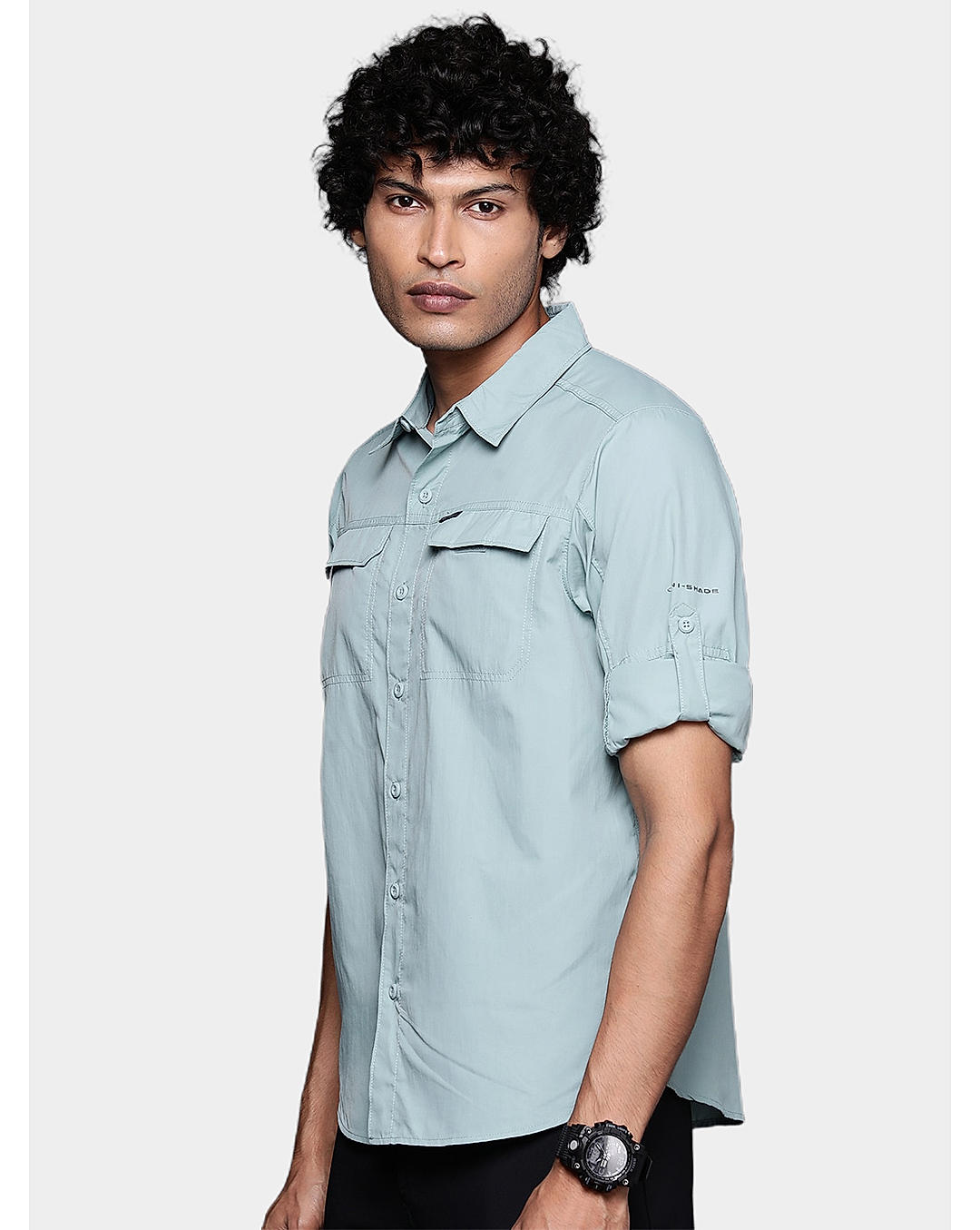 Columbia Mens Blue Omni-Wick Silver Ridge2.0  Long Sleeve Shirt