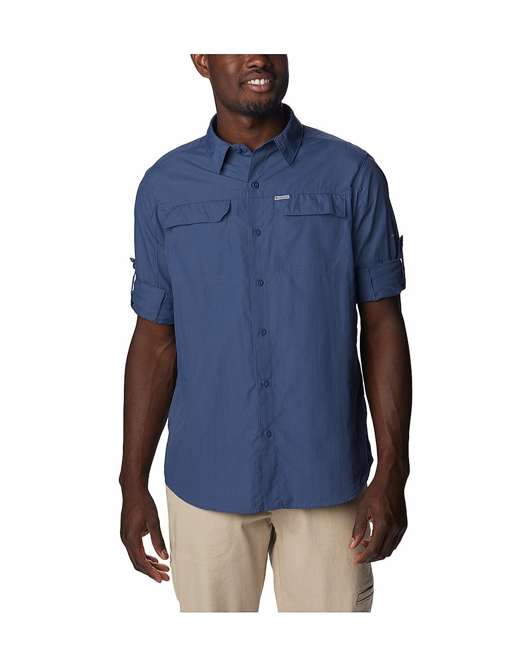 Columbia Mens Blue Omni-Wick Silver Ridge2.0  Long Sleeve Shirt