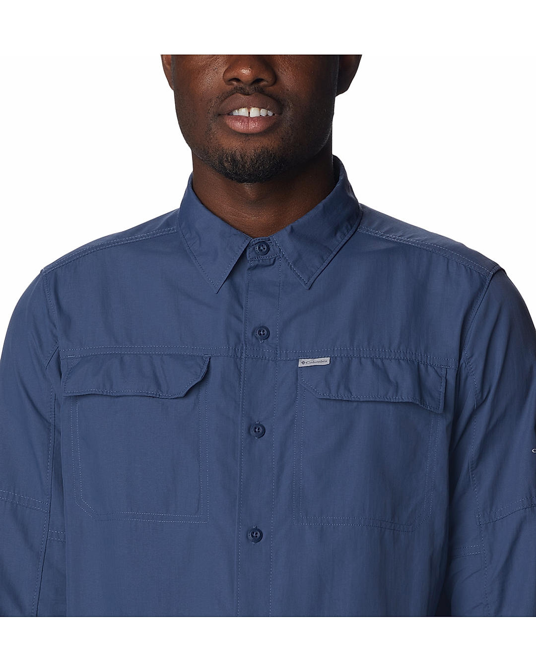 Columbia Mens Blue Omni-Wick Silver Ridge2.0  Long Sleeve Shirt