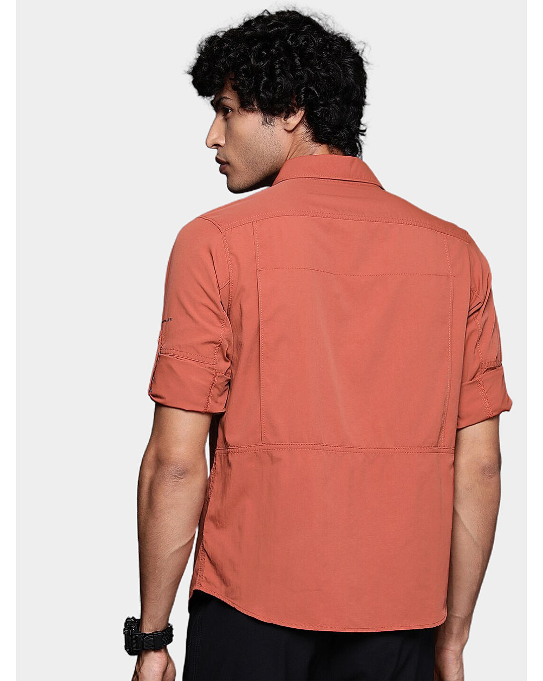 Columbia Mens Orange Omni-Wick Silver Ridge2.0  Long Sleeve Shirt