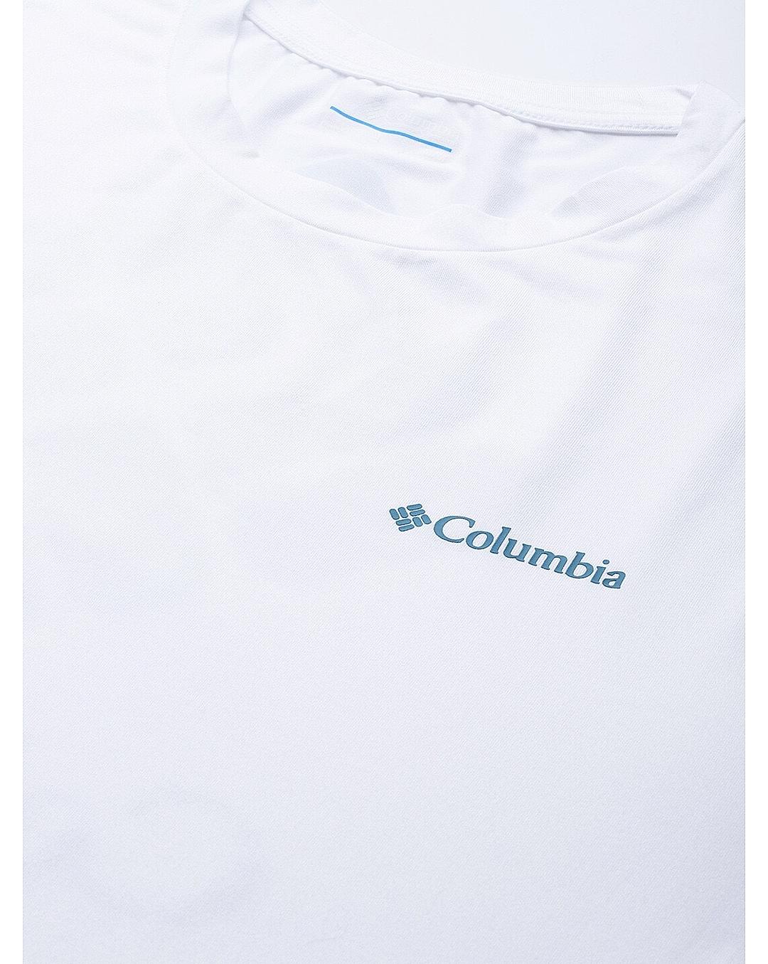 Columbia Mens White Omni-Wick Tech Trail Graphic Tshirt