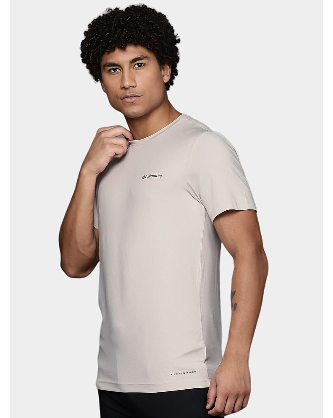 Columbia Mens Beige Omni-Wick Tech Trail Graphic Tshirt