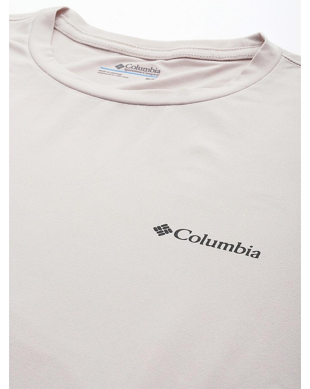 Columbia Mens Beige Omni-Wick Tech Trail Graphic Tshirt