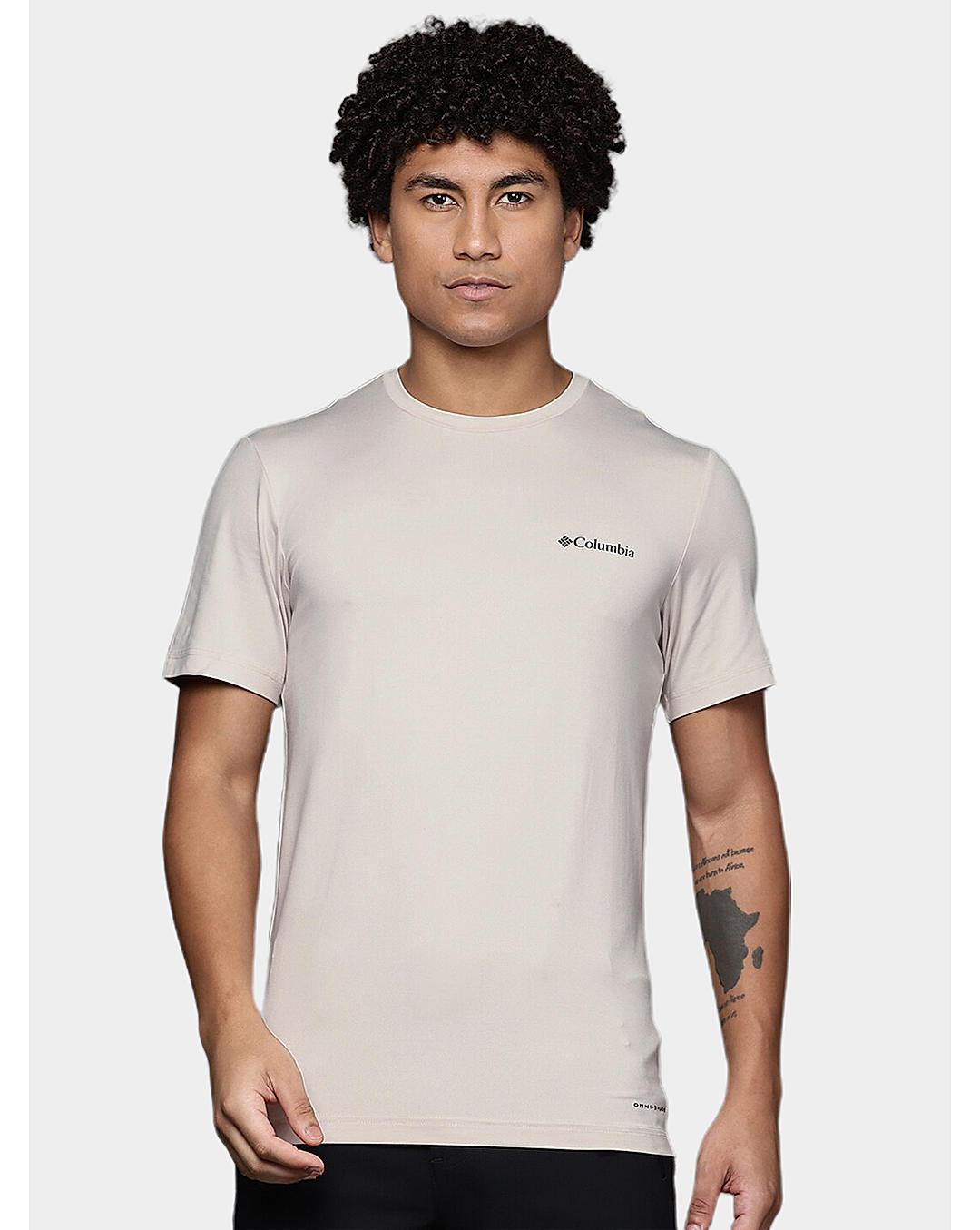 Columbia Mens Beige Omni-Wick Tech Trail Graphic Tshirt