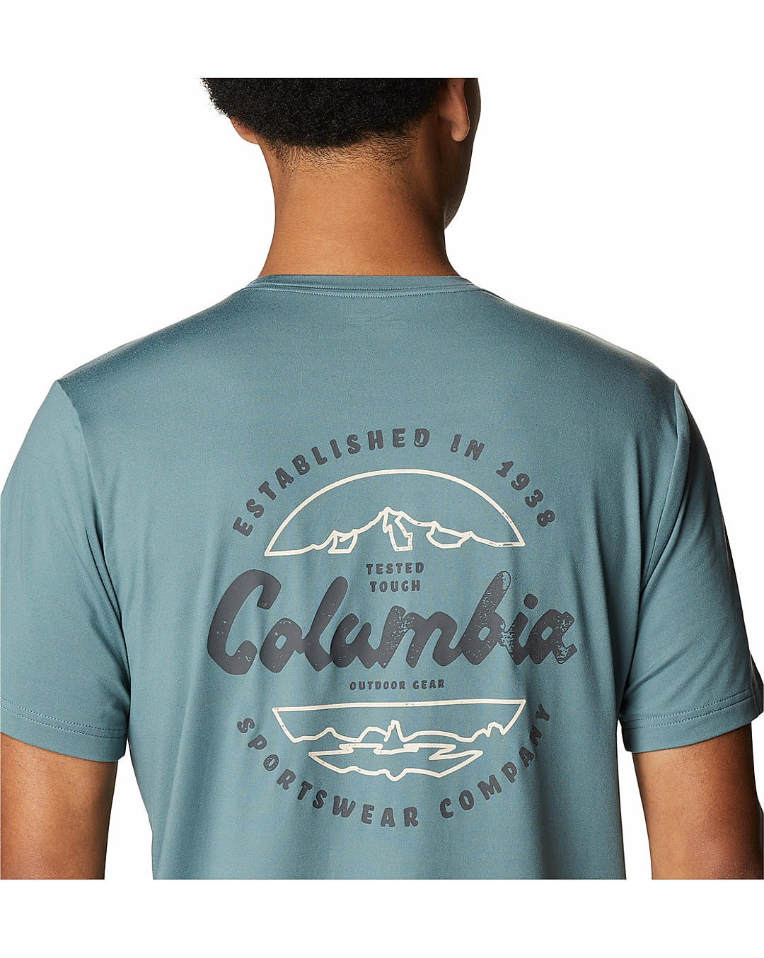 Columbia Mens Green Omni-Wick Tech Trail Graphic Tshirt