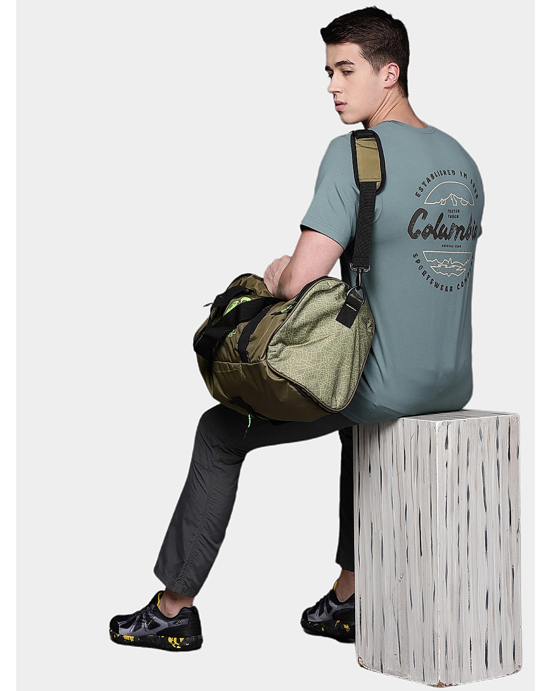 Columbia Mens Green Omni-Wick Tech Trail Graphic Tshirt
