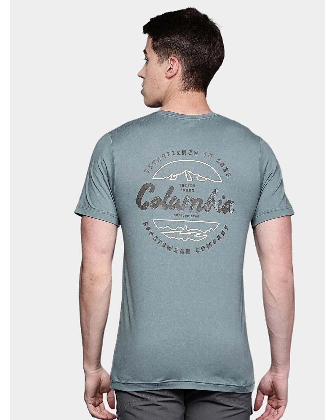 Columbia Mens Green Omni-Wick Tech Trail Graphic Tshirt