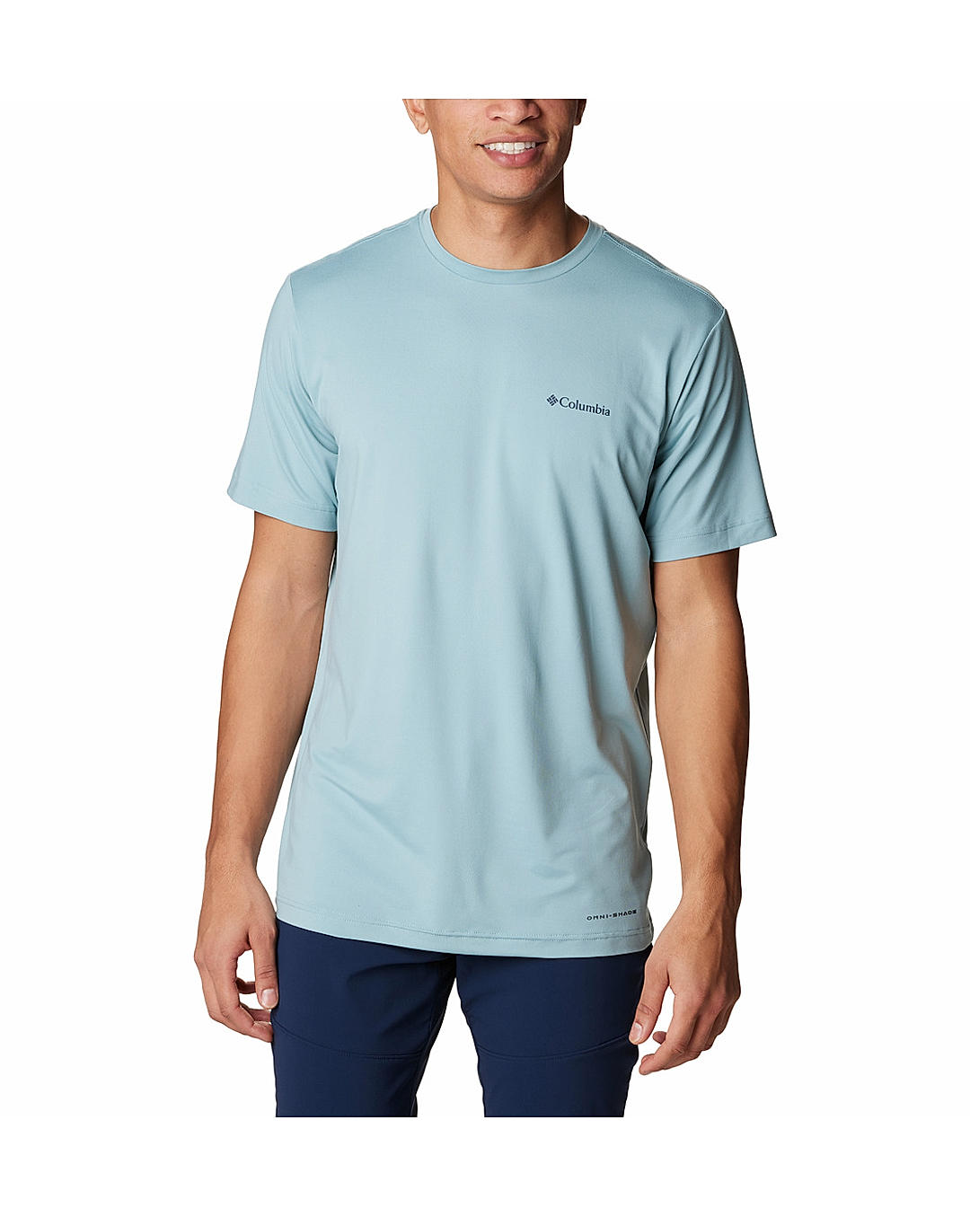Columbia Mens Blue Omni-Wick Tech Trail Graphic Tshirt