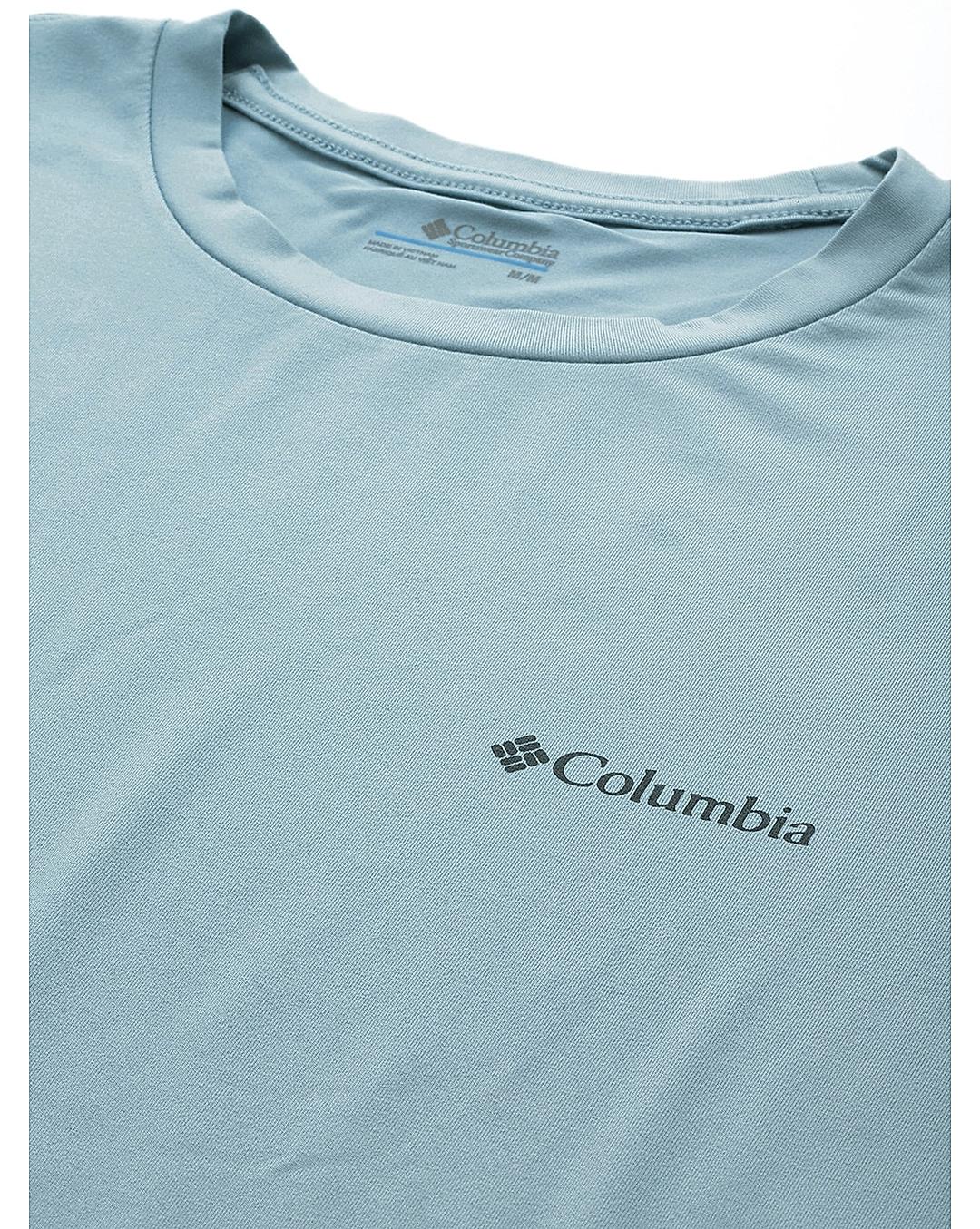 Columbia Mens Blue Omni-Wick Tech Trail Graphic Tshirt