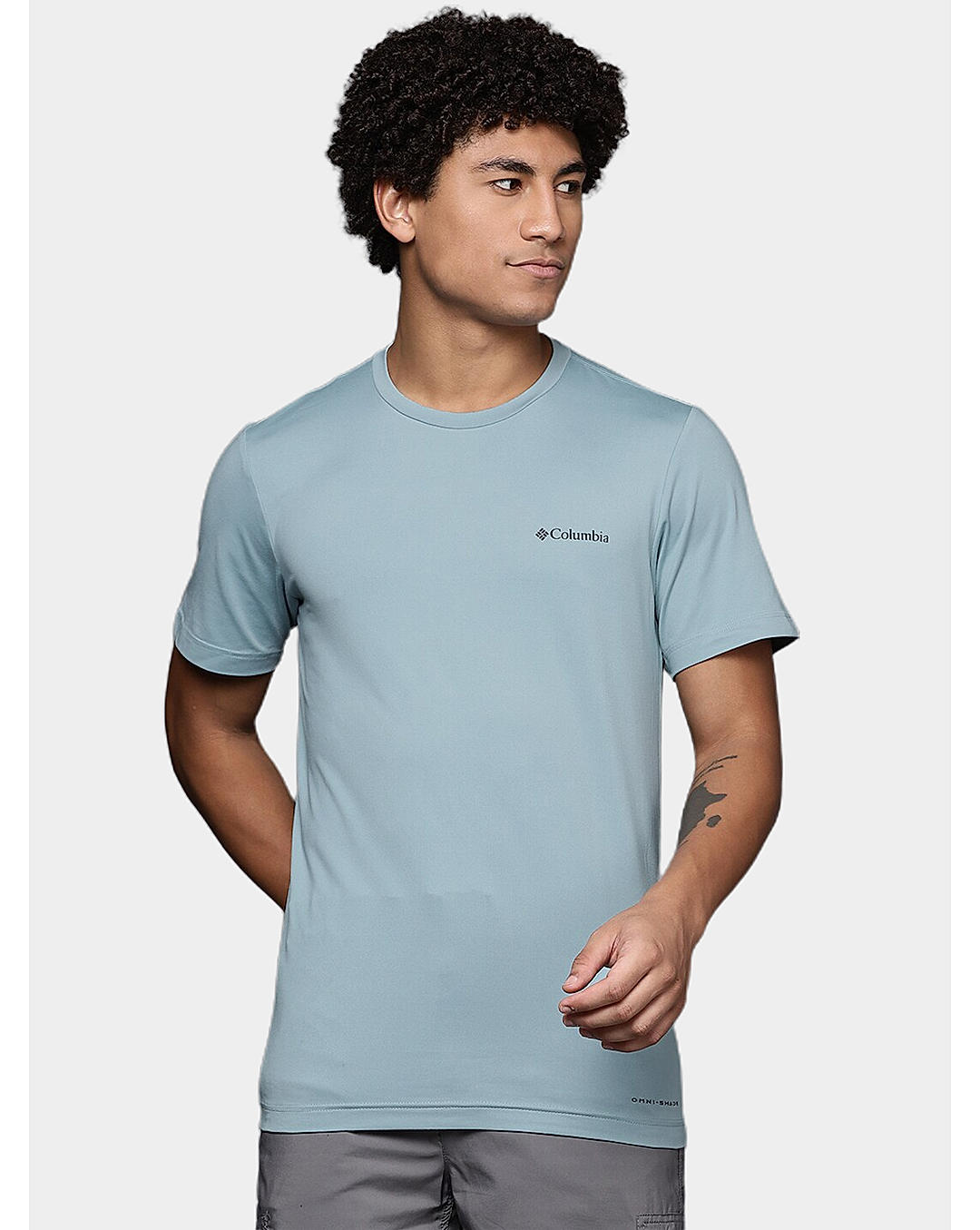 Columbia Mens Blue Omni-Wick Tech Trail Graphic Tshirt