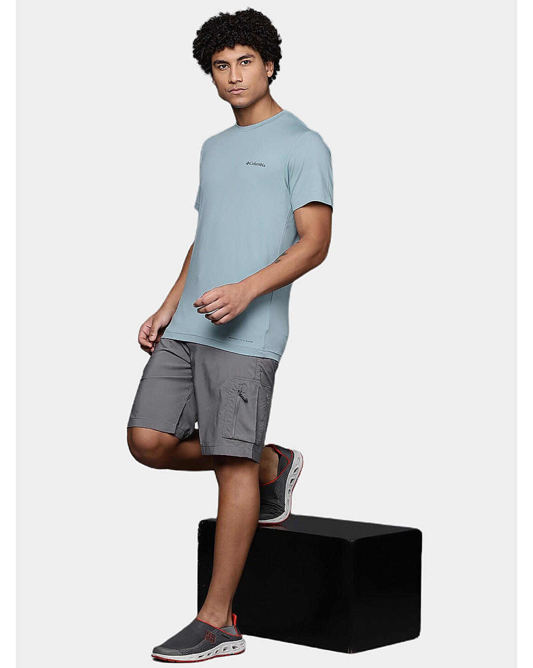 Columbia Mens Blue Omni-Wick Tech Trail Graphic Tshirt