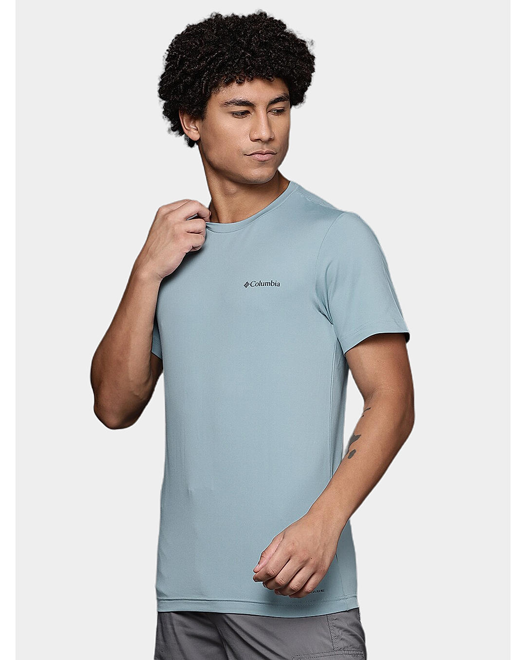 Columbia Mens Blue Omni-Wick Tech Trail Graphic Tshirt