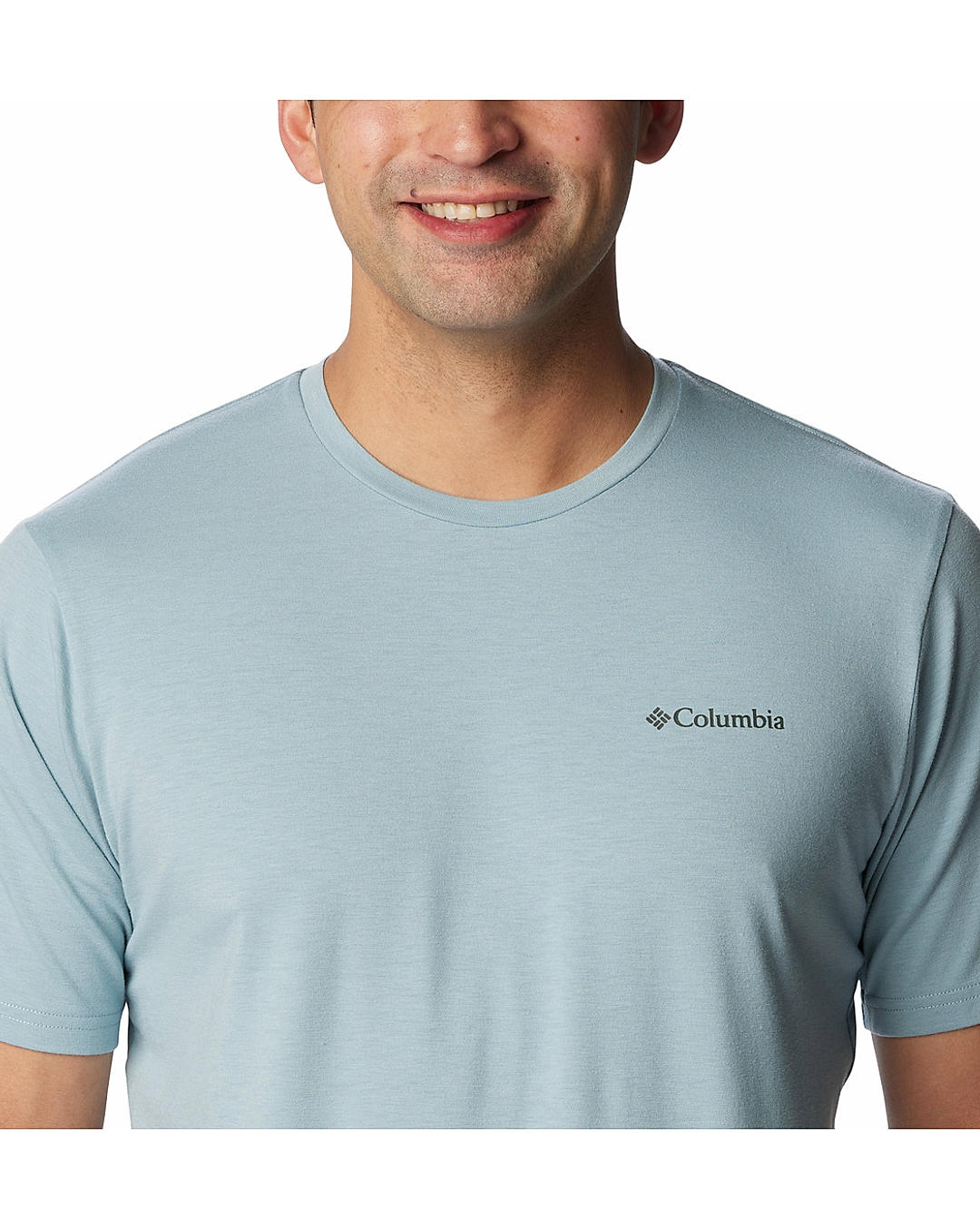 Columbia Mens Blue Omni-Wick Mens Sun Trek Short Sleeve Tshirt