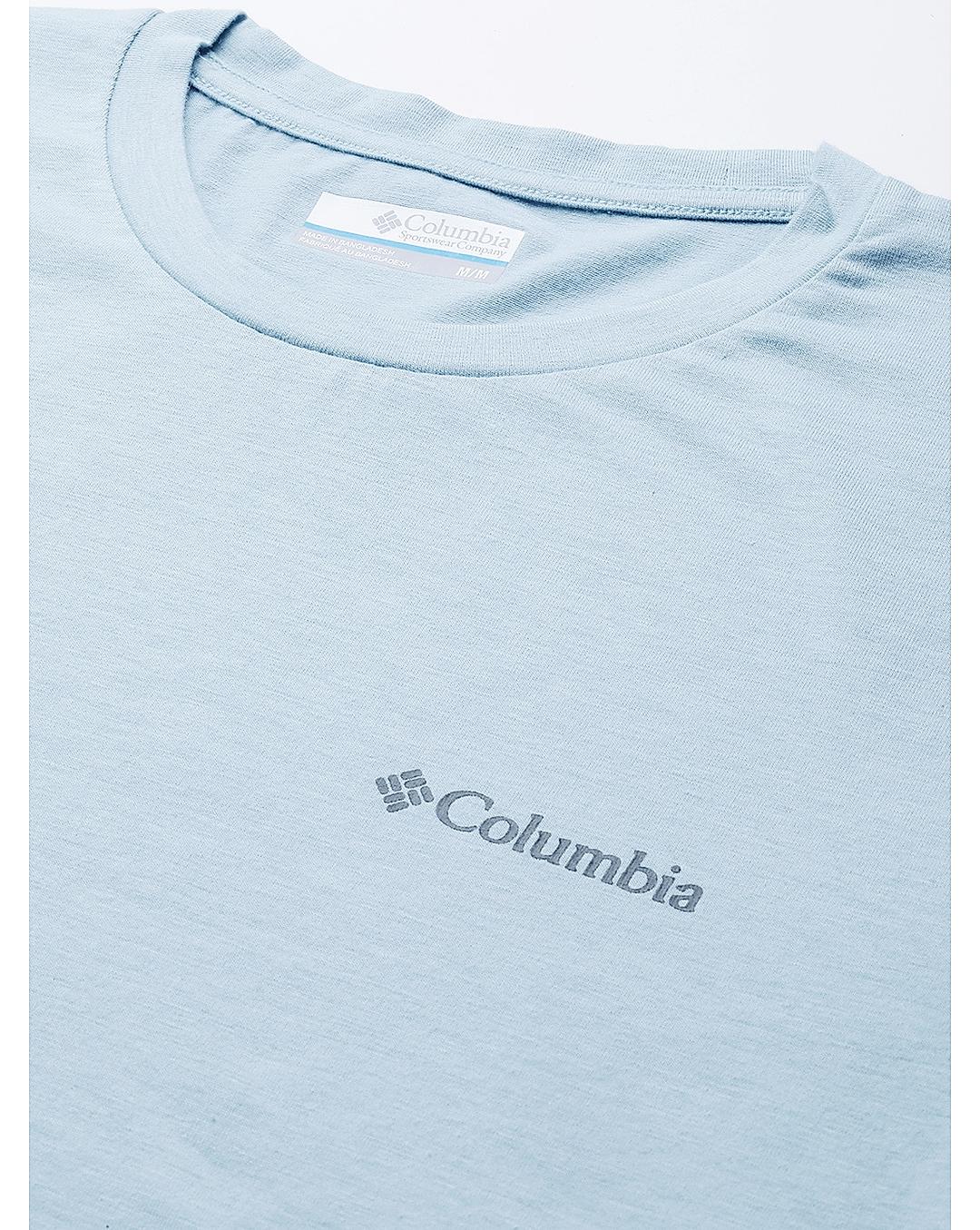 Columbia Mens Blue Omni-Wick Mens Sun Trek Short Sleeve Tshirt